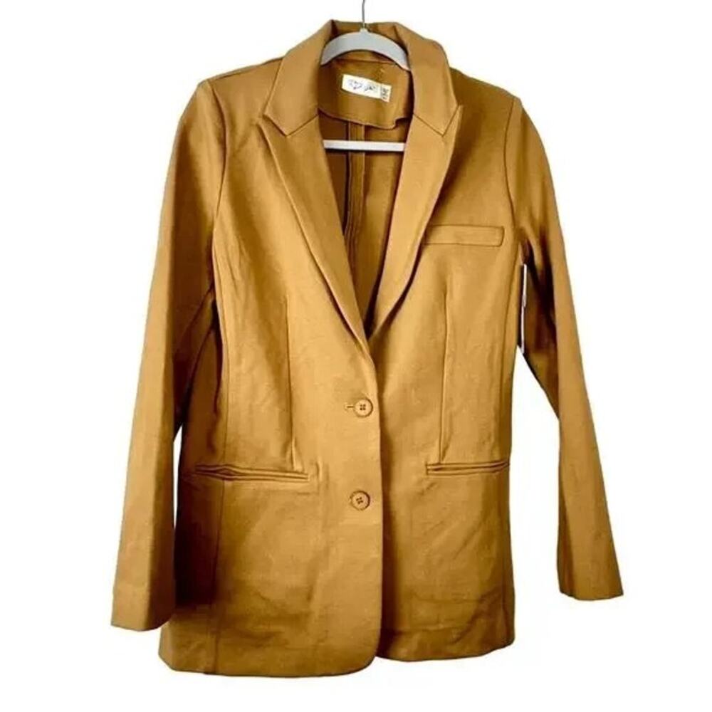 3039 NWT Women's RD Style Tailor Fit Single Breasted Blazer Camel Size Small